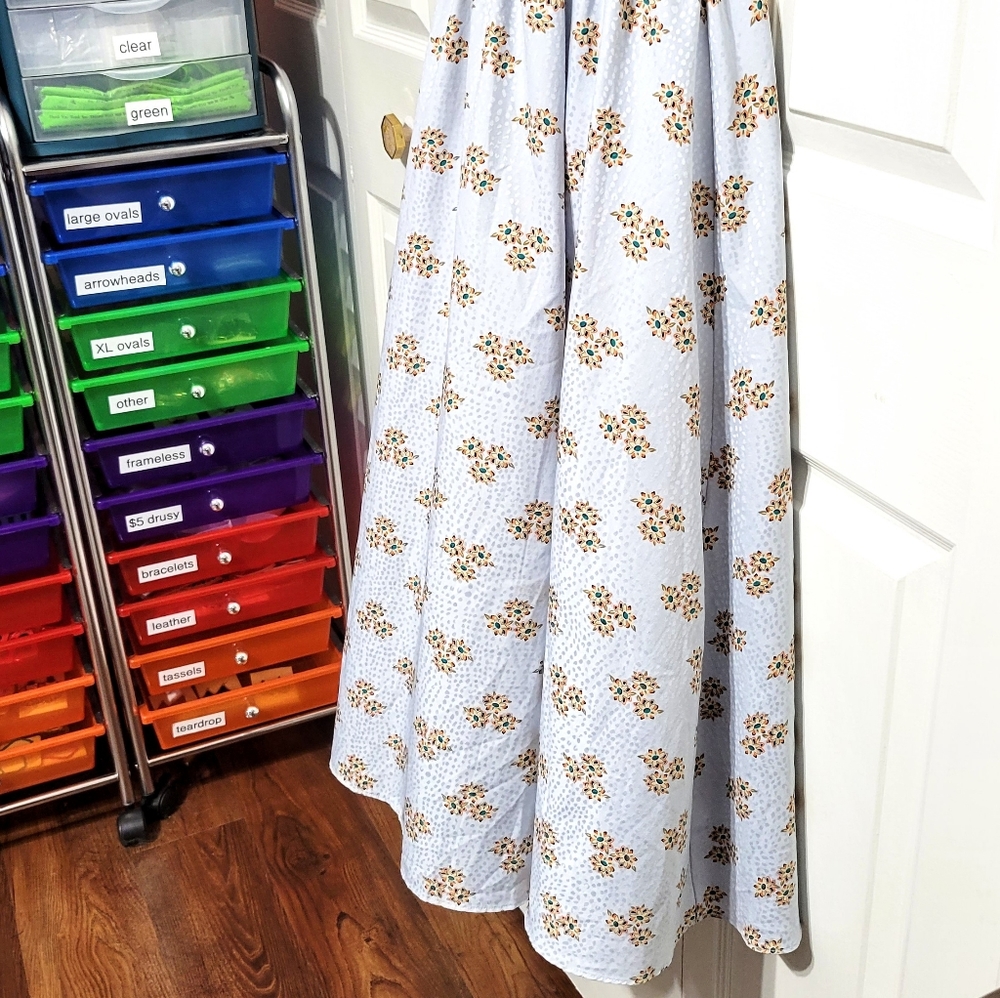 Ann Taylor Factory Dress Pastel Light Blue Floral Ruffles Flowey Sleevel… - Picture 5 of 8